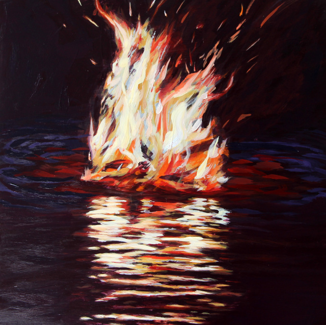 Flame #7, 12" x 12", acrylic on panel   Sold