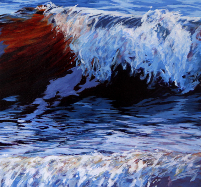 Blue Wave #3,  8" x 8 1/2", SOLD